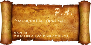 Pozsegovits Apolka névjegykártya